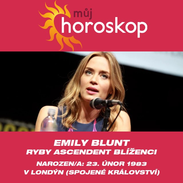 Astrologický profil Emily Blunt: Hvězda v Rybách